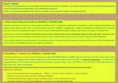 C-DRAṢṬᾹ Green Living and Livelihood DRAWING & PAINTING MEET (June-July 2023) | Drasta